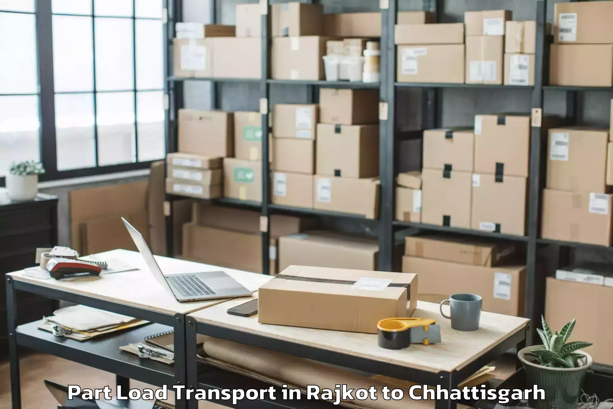 Book Your Rajkot to Iit Bhilai Part Load Transport Today